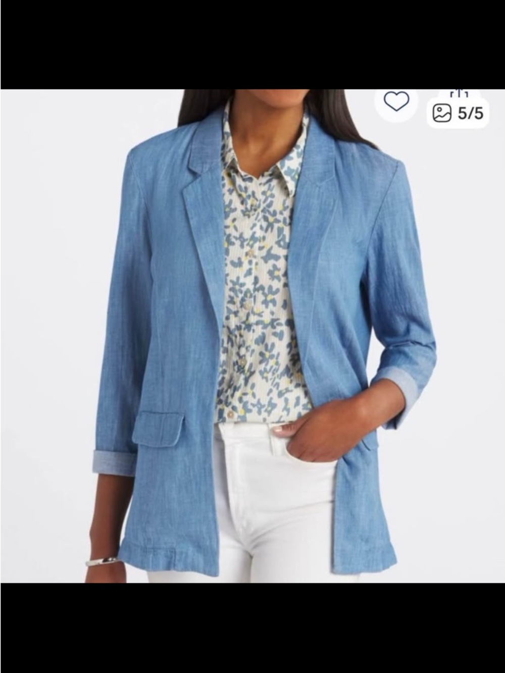 Liverpool Light Blue Linen-Blend Open Blazer